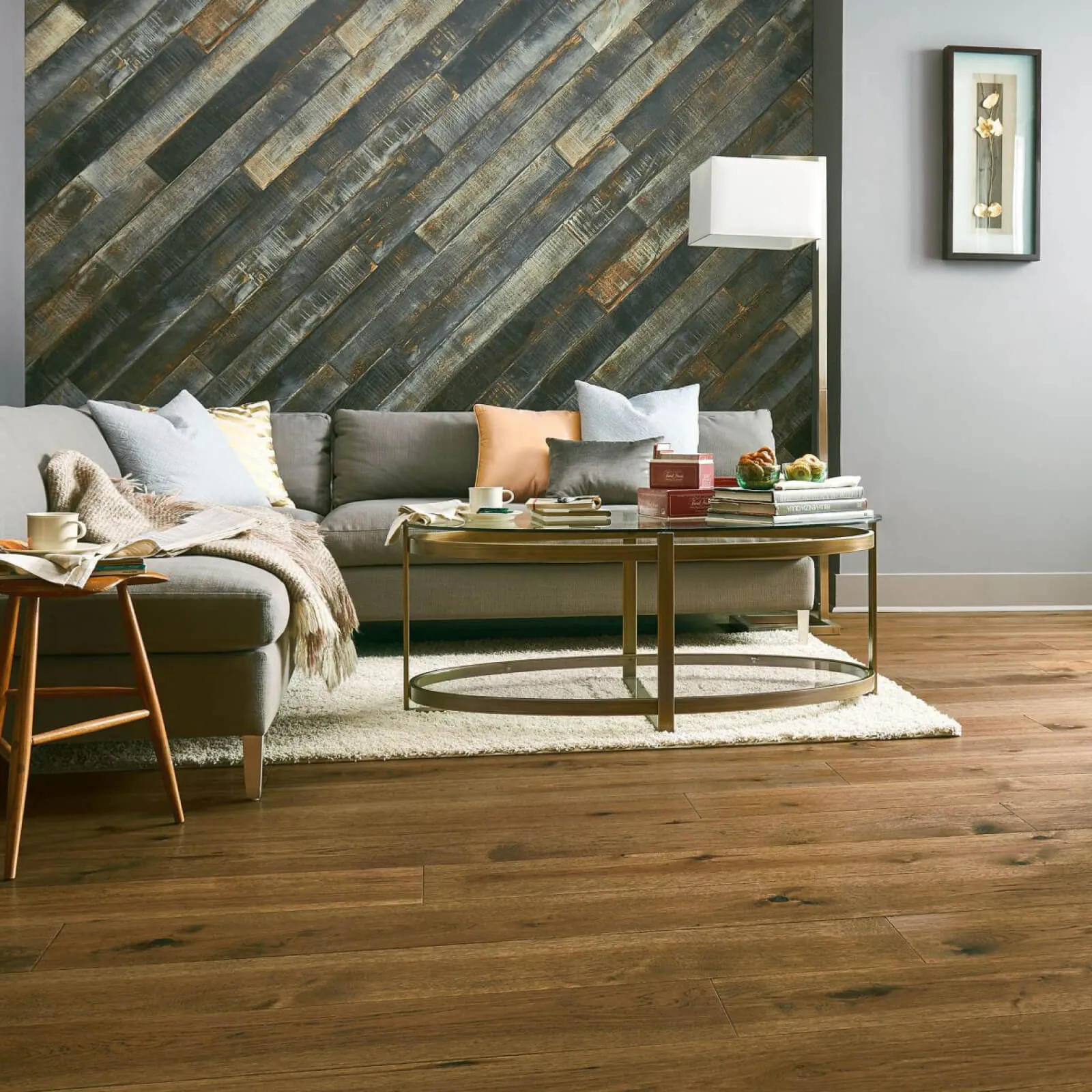 hardwood flooring in living room | Carpet Warehouse