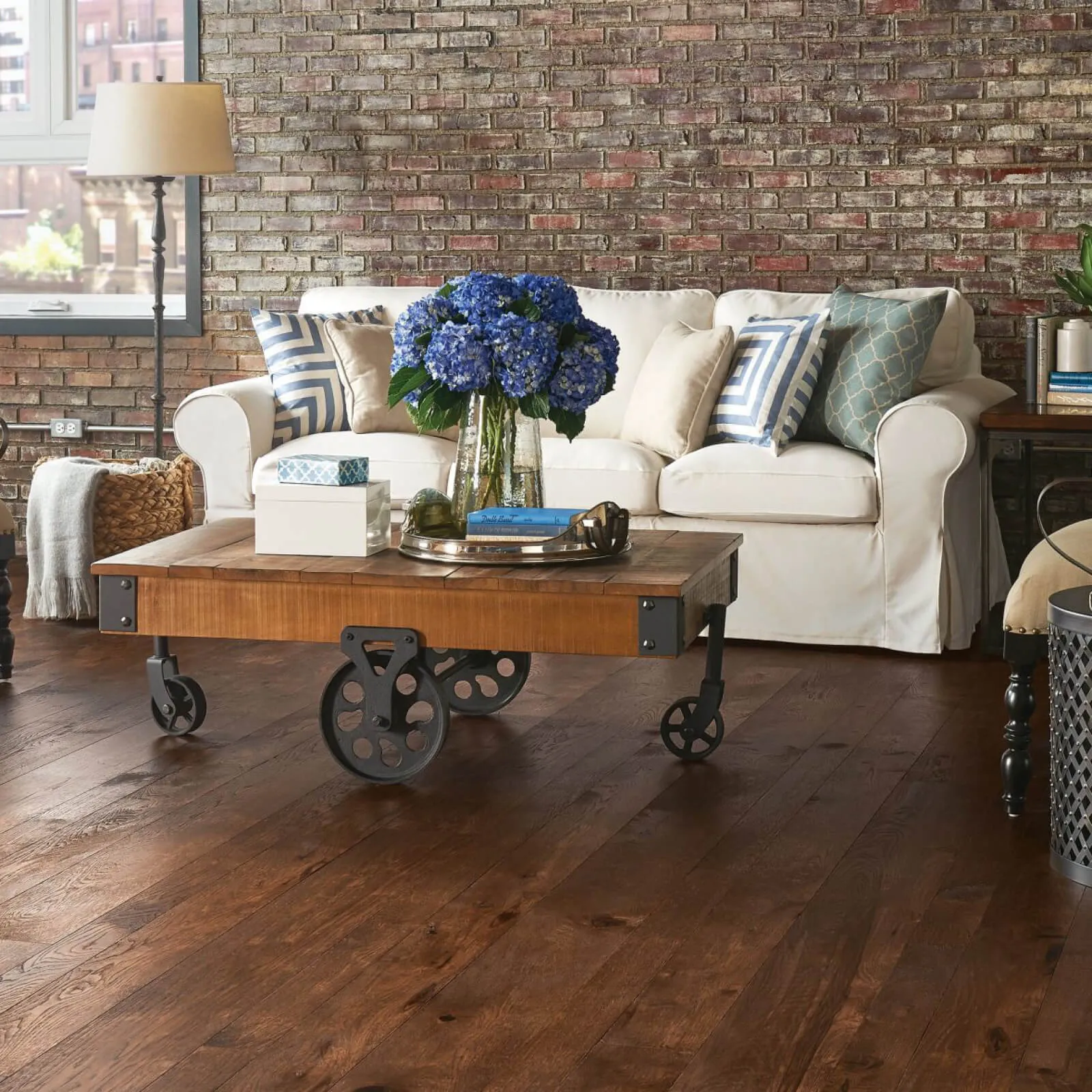 hardwood flooring in living room | Carpet Warehouse