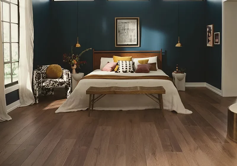 luxury vinyl plank flooring in bedroom | Carpet Warehouse