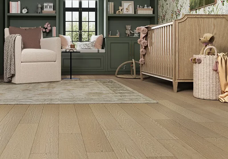 neutral wood-look laminate flooring in room | Carpet Warehouse
